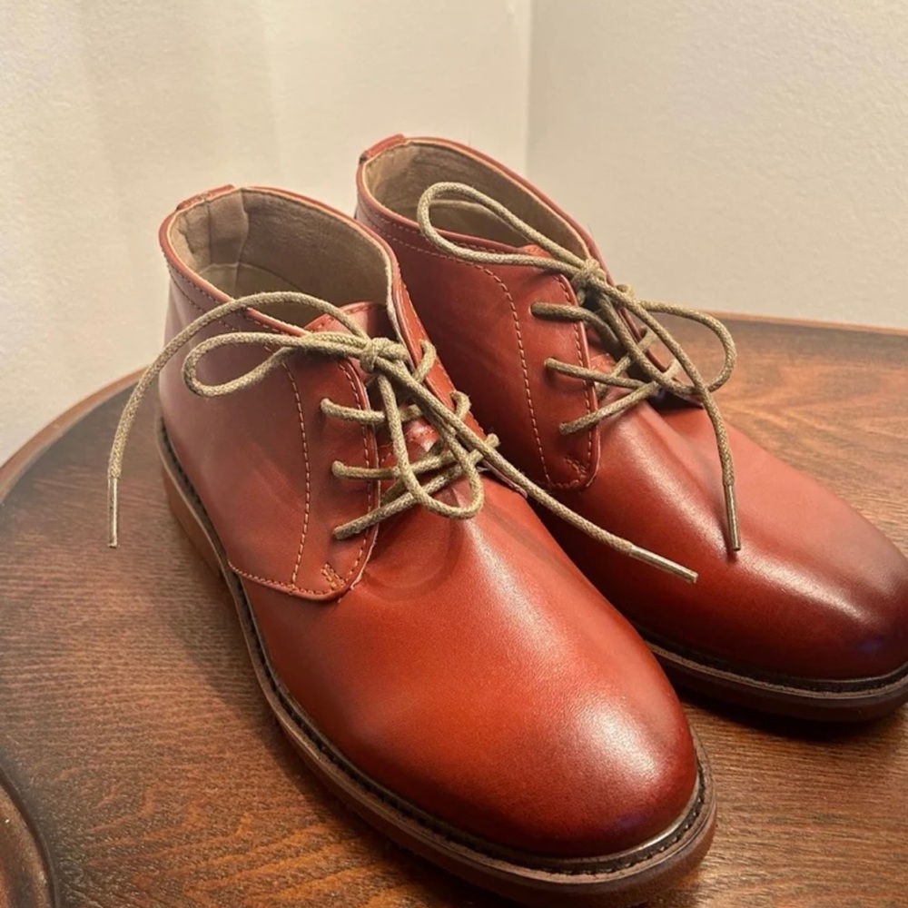 Boys Size 1 Brown Boots. Like New- Never Worn.